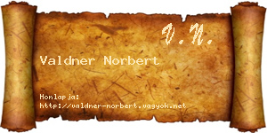 Valdner Norbert névjegykártya